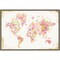 Midsummer World Map by Danhui Nai 23-in. W x 16-in. H. Canvas Wall Art Print Framed in Grey